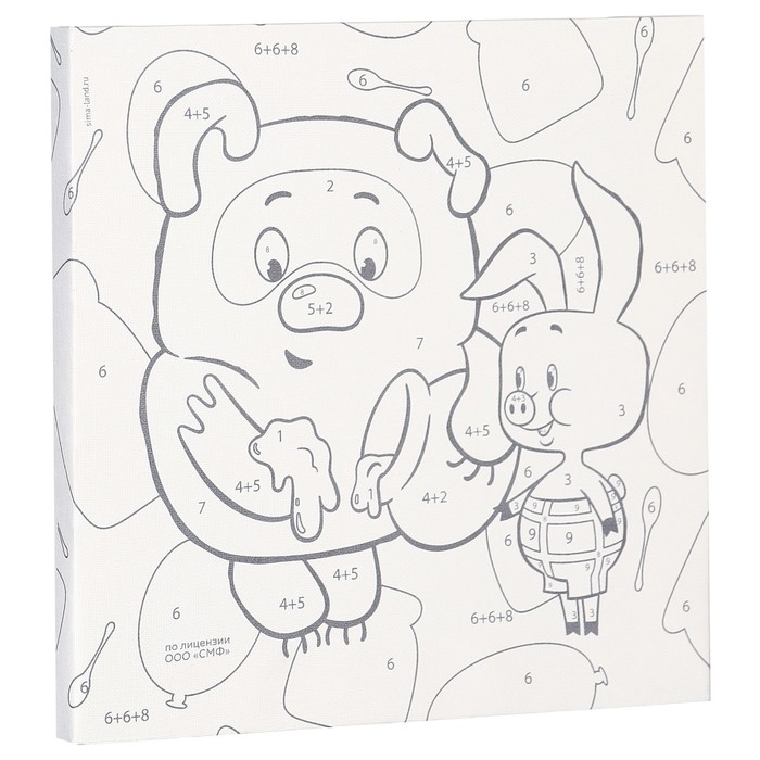 Картина по номерам для детей, 17х17 см, Винни-пух Картина по номерам для детей, 17х17 см, Винни-пух