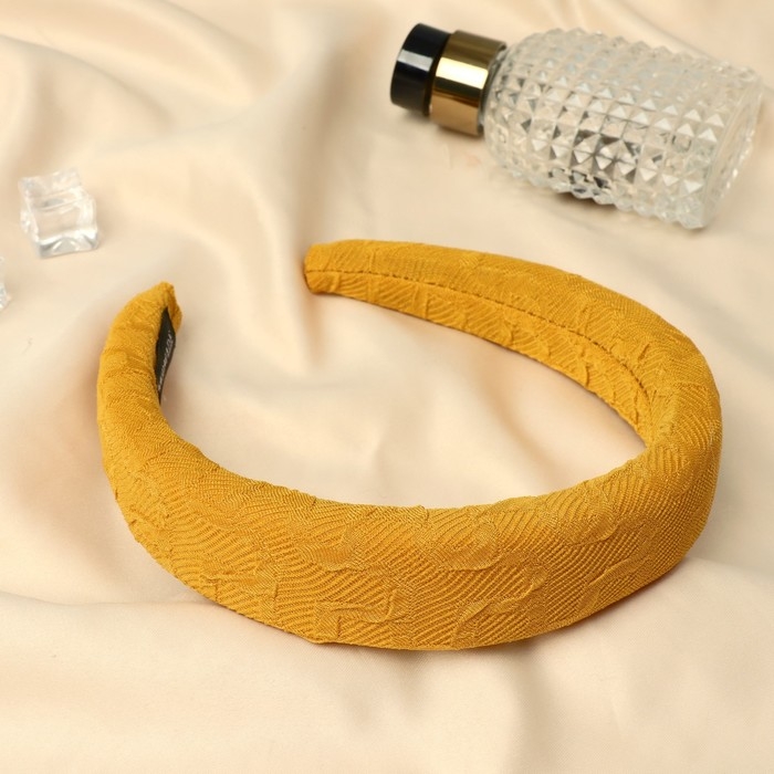 Ободок для волос Ободок для волос "Рельеф" 3 см, горчичный