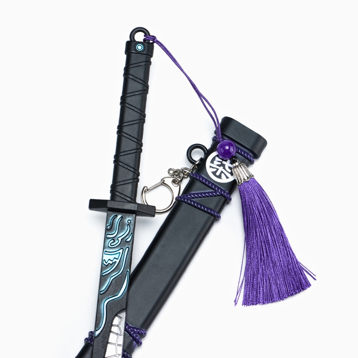 Сувенирное оружие подвесное мини Сувенирное оружие подвесное мини "Катана Севена", брелок, 39 см, чёрная