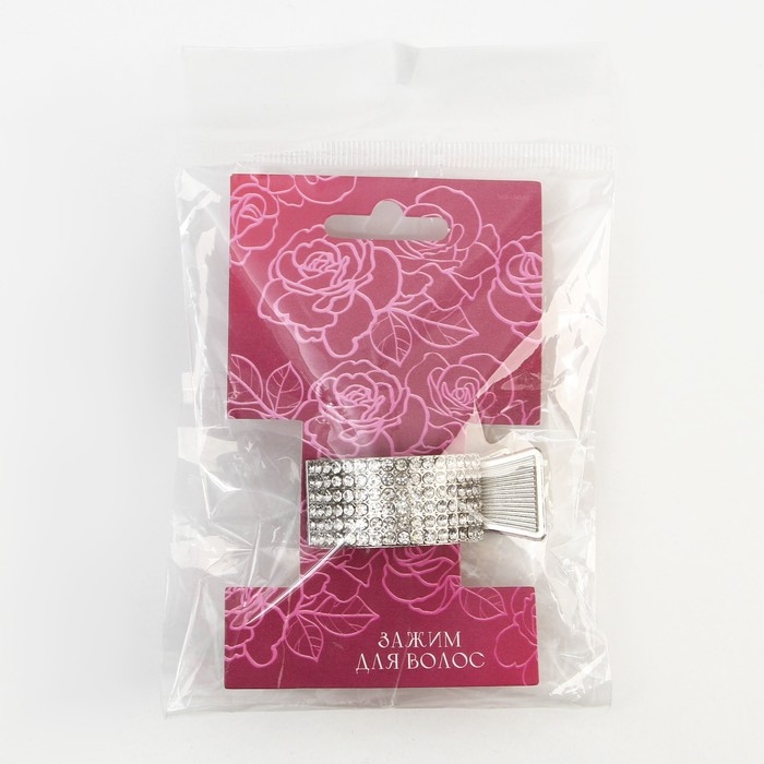 Зажим для волос со стразами «Нежность», 3,5 х 4,5 х 1.5 см Зажим для волос со стразами «Нежность», 3,5 х 4,5 х 1.5 см