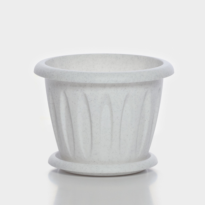 Горшок с поддоном «Фелиция», 900 мл, цвет мраморный Горшок с поддоном «Фелиция», 900 мл, цвет мраморный