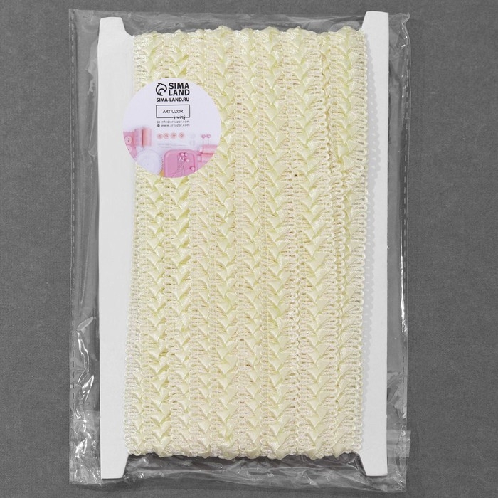 Тесьма декоративная «Самоса», 18 мм, 9,1 ± 0,5 м, цвет бежевый Тесьма декоративная «Самоса», 18 мм, 9,1 ± 0,5 м, цвет бежевый