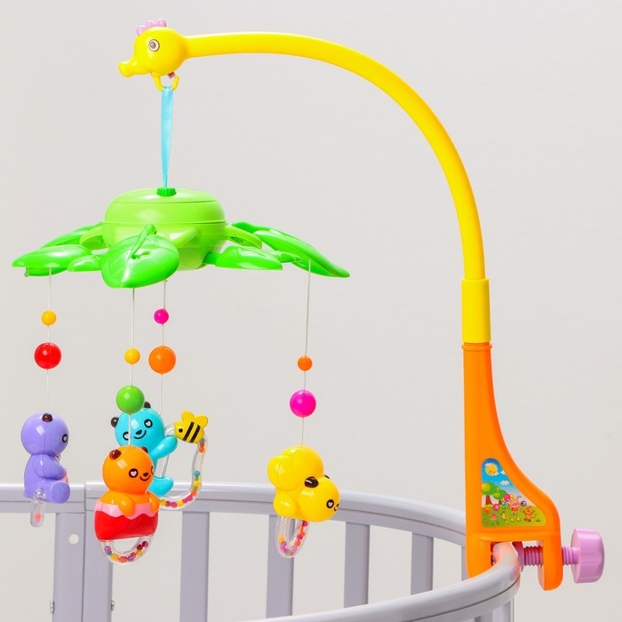 Мобиль музыкальный на кроватку «Музыкальные листья. Панды», на батарейках, Крошка Я Мобиль музыкальный на кроватку «Музыкальные листья. Панды», на батарейках, Крошка Я