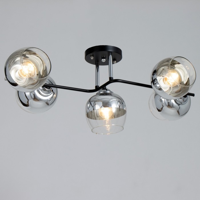 Люстра Люстра "Джина" 5хЕ27 40Вт чёрно-хромовый 60х42х27 см BayerLux