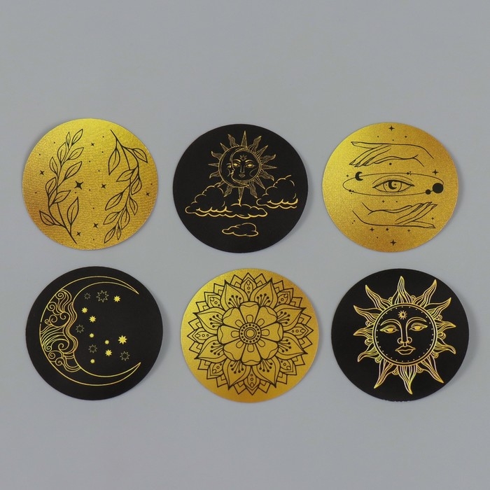 Наклейка бумага Наклейка бумага "Солнце и луна" d=2,5 см 252 шт в рулоне