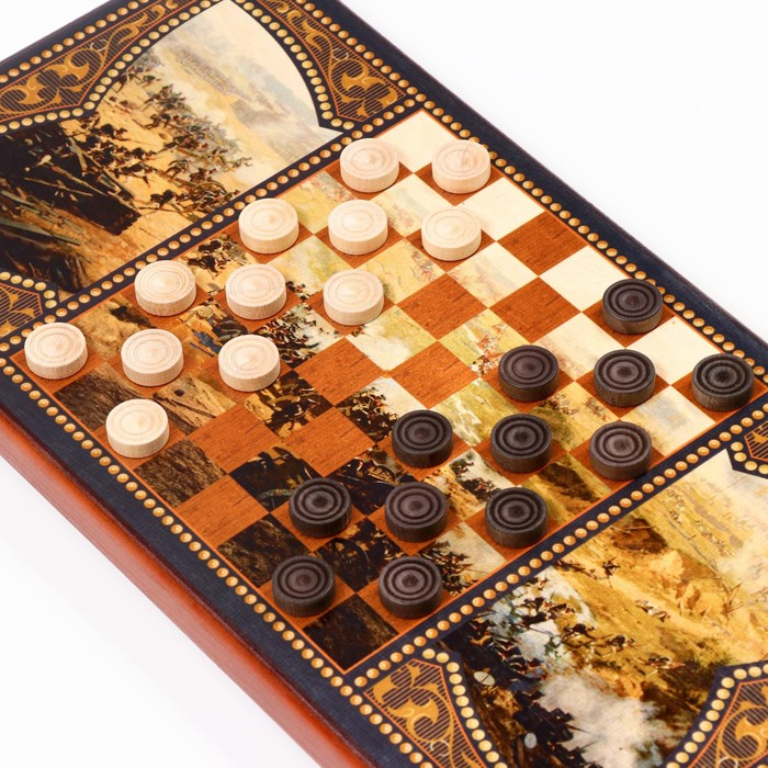 Нарды деревянные большие, с шашками Нарды деревянные большие, с шашками "Гусарские", настольная игра, 60 х 60 см