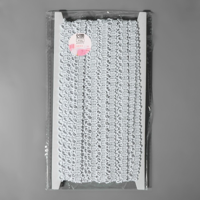 Тесьма декоративная «Петля», 12 мм, 10 ± 1 м, цвет белый Тесьма декоративная «Петля», 12 мм, 10 ± 1 м, цвет белый