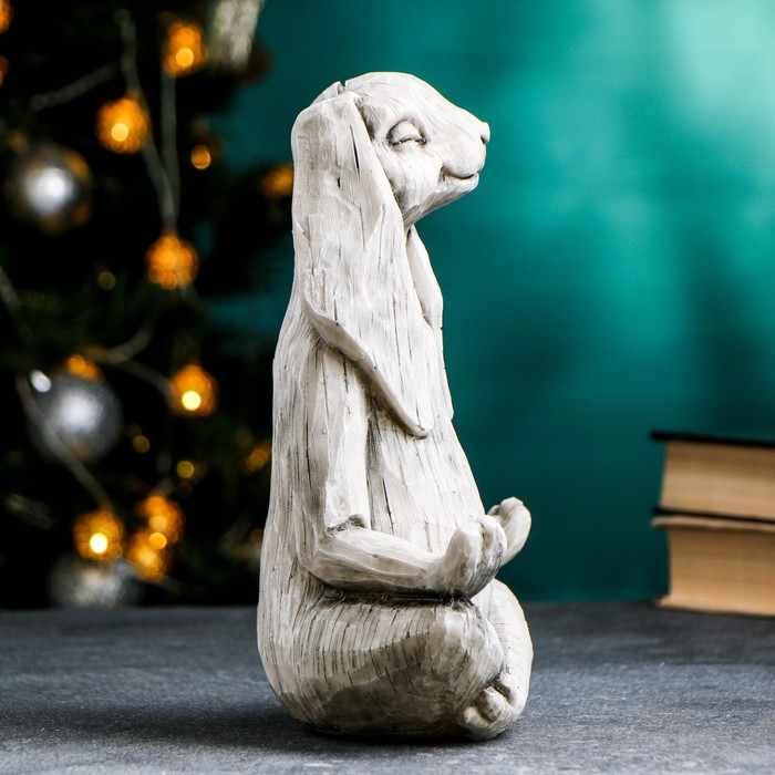 Копилка Копилка "Заяц йог" 25х19х10см, серый камень