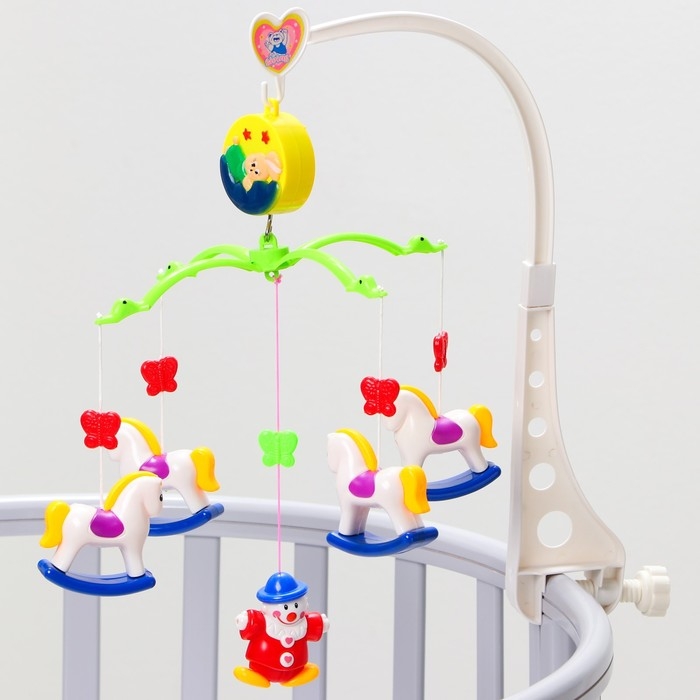 Мобиль музыкальный на кроватку «Милый малыш. Лошадки», заводной, Крошка Я Мобиль музыкальный на кроватку «Милый малыш. Лошадки», заводной, Крошка Я