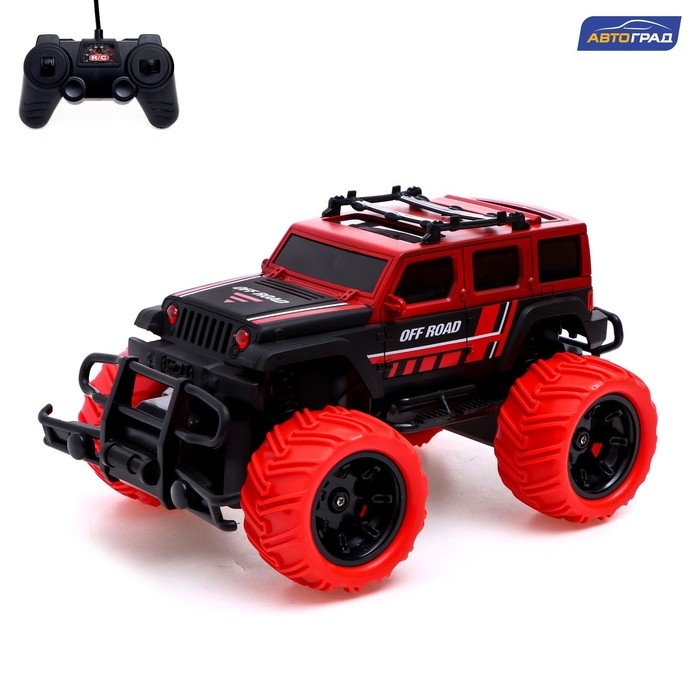 Джип радиоуправляемый «Бигфут», 1:20, работает от аккумулятора, цвет чёрно-красный Джип радиоуправляемый «Бигфут», 1:20, работает от аккумулятора, цвет чёрно-красный