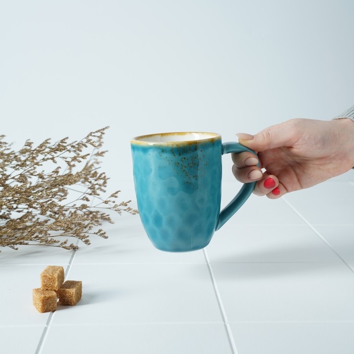 Кружка фарфоровая Magistro «Церера», 400 мл, цвет голубой