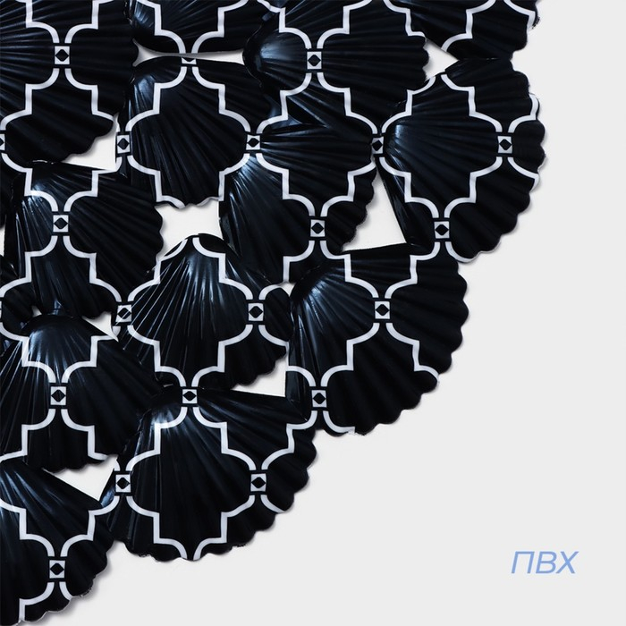 Коврик противоскользящий в ванну на присосках SAVANNA «Марокко», 37×68 см, цвет чёрный Коврик противоскользящий в ванну на присосках SAVANNA «Марокко», 37×68 см, цвет чёрный