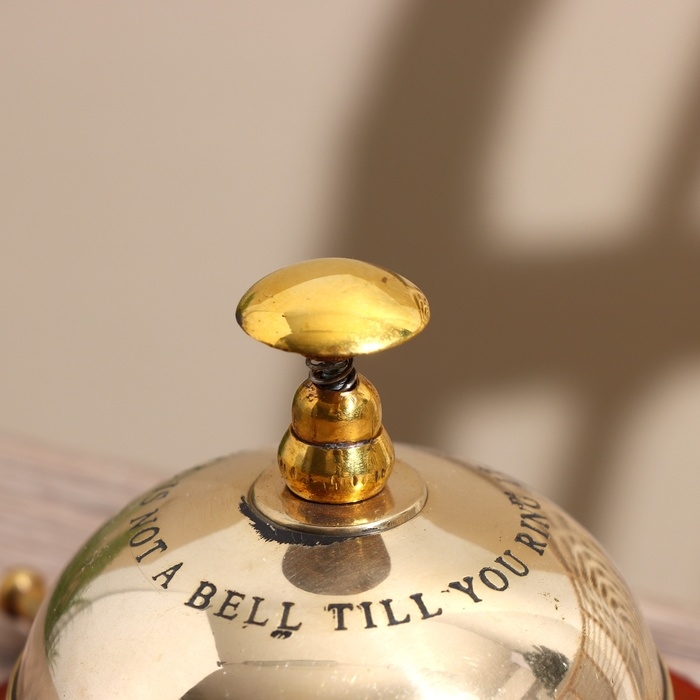 Настольный звонок  Настольный звонок "Штурвал" латунь 15 см