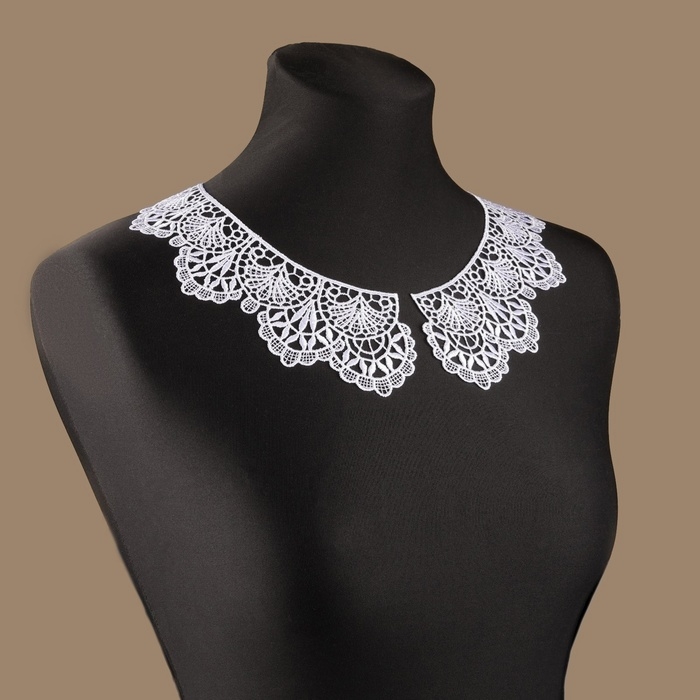 Воротник пришивной, гипюровый, 21 × 7 см, цвет белый Воротник пришивной, гипюровый, 21 × 7 см, цвет белый