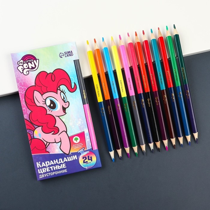 Цветные карандаши, 24 цвета, двусторонние, My Little Pony Цветные карандаши, 24 цвета, двусторонние, My Little Pony