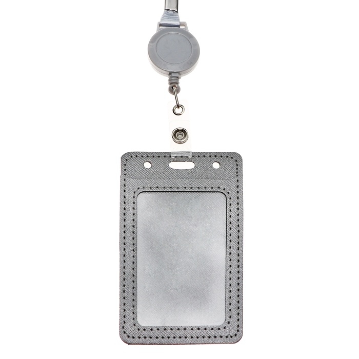 Бейдж-карман вертикальный кожзам, внешний 110x68мм, внутренний 85x54мм, лента 80x1,2см, серый. Бейдж-карман вертикальный кожзам, внешний 110x68мм, внутренний 85x54мм, лента 80x1,2см, серый.
