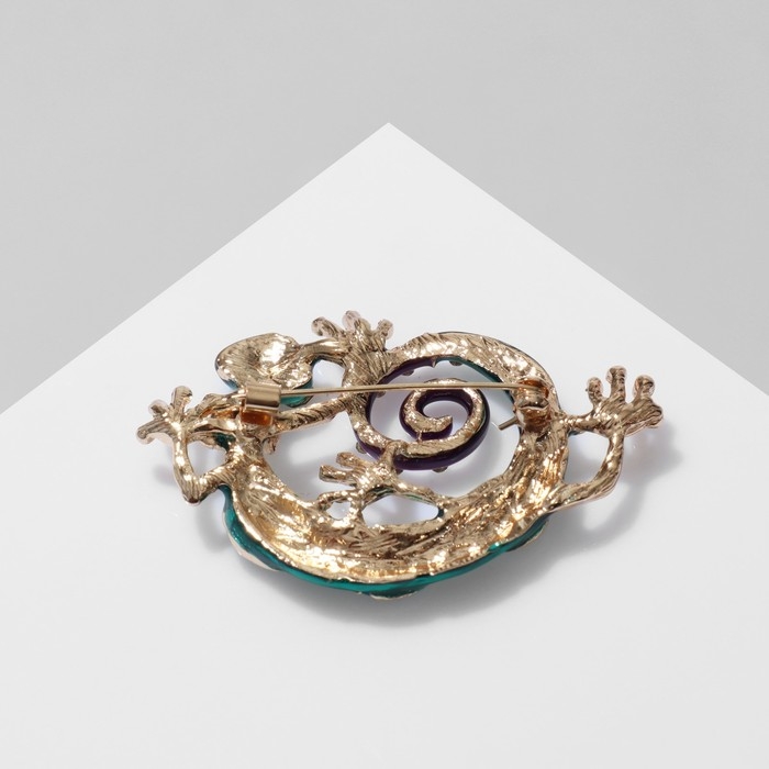 Брошь «Хамелеон», цветная в золоте Брошь «Хамелеон», цветная в золоте