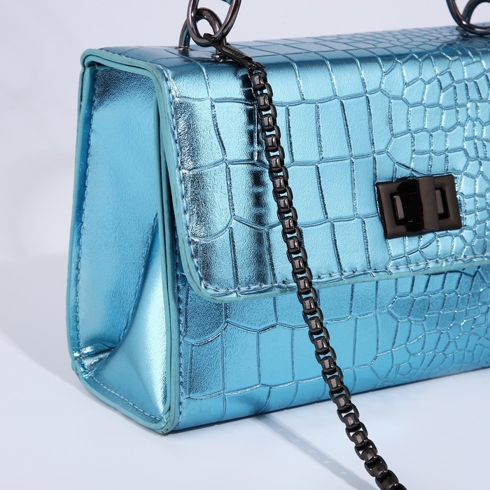 Сумка-мессенджер на застёжке, цвет голубой Сумка-мессенджер на застёжке, цвет голубой