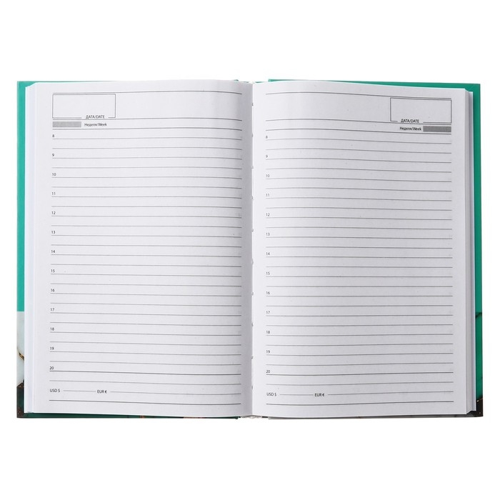 Ежедневник недатированный на сшивке А5 160 листов, картон 7БЦ, матовая ламинация, фольга Ежедневник недатированный на сшивке А5 160 листов, картон 7БЦ, матовая ламинация, фольга "Мрамор бирюз. Коллаж"