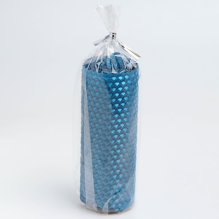 Свеча из вощины, 4,5х4,5х12,5 см, синий металлик Свеча из вощины, 4,5х4,5х12,5 см, синий металлик