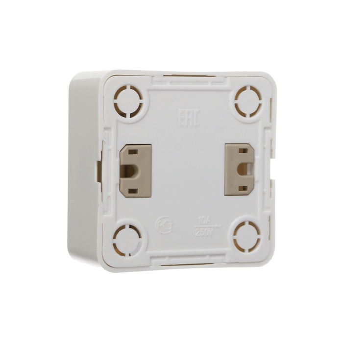 Выключатель Luazon Lighting "Лига", 10 А, 1 клавиша, с подсветкой, накладной, белый