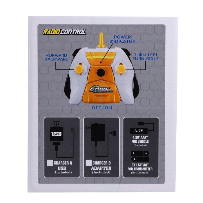 Машина-перевёртыш радиоуправляемая FUTURE, работает от аккумулятора, цвет жёлтый Машина-перевёртыш радиоуправляемая FUTURE, работает от аккумулятора, цвет жёлтый