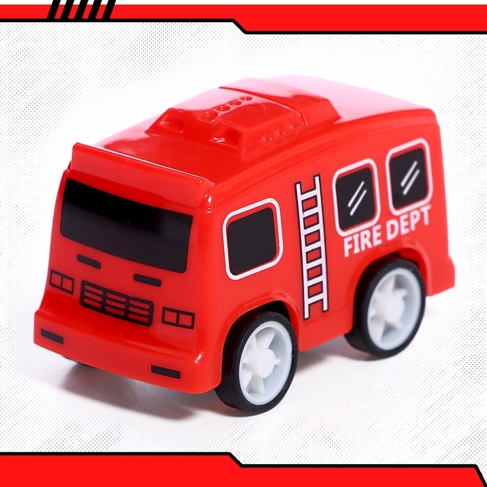 Набор машин «Пожарная», 4 машинки и вертолёт, инерция Набор машин «Пожарная», 4 машинки и вертолёт, инерция