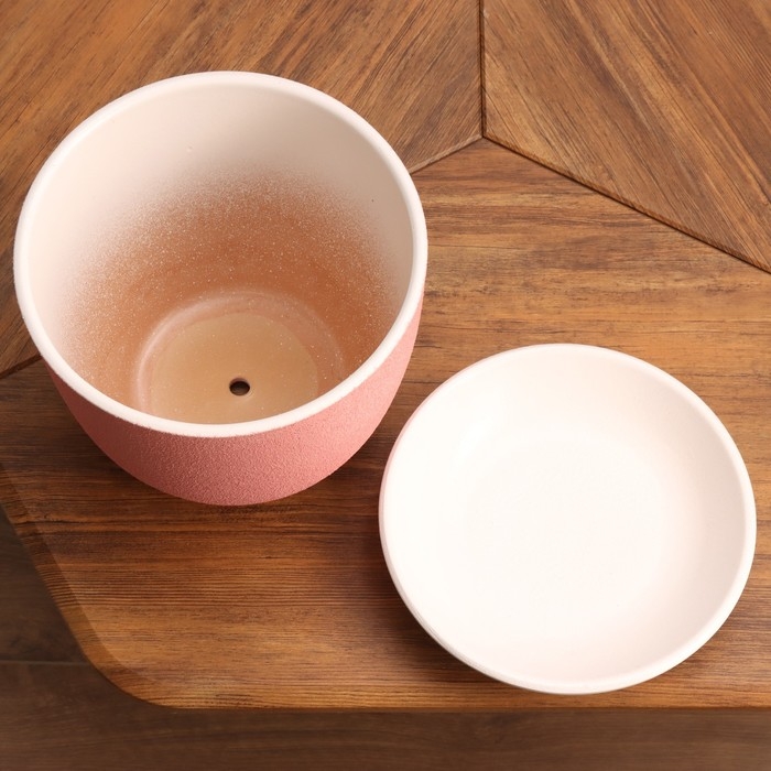 Горшок цветочный Горшок цветочный "Круглый рельеф" розовый рельеф 6 л