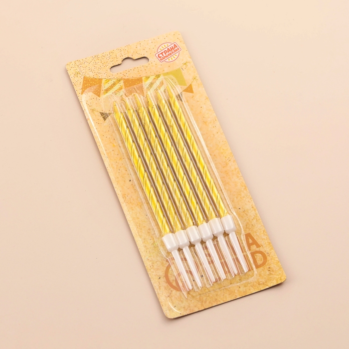 Свечи в торт Свечи в торт "Металлик", 14 см, 12 шт, золотистые