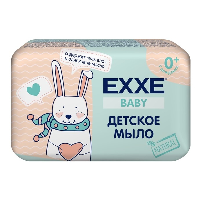 Мыло детское EXXE с алоэ и оливковым маслом, 90 г Мыло детское EXXE с алоэ и оливковым маслом, 90 г