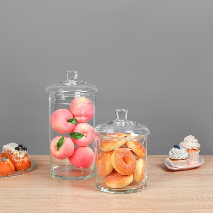 Ваза  Ваза "Трубка 146" Падерборн с крышкой малая  d-14см, h-15см (с крышкой h-20см) V-2,5л прозрачная 113