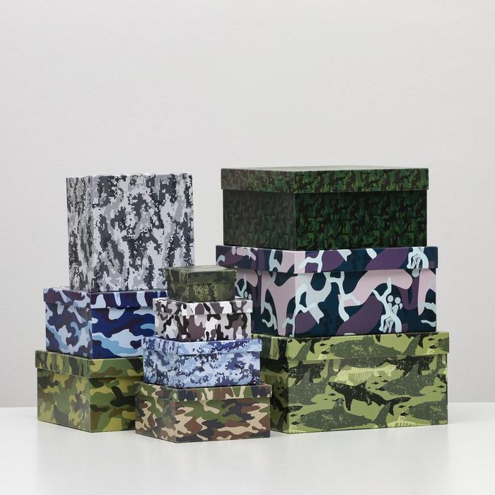 Набор коробок 10 в 1 Набор коробок 10 в 1 "Милитари 2", 25,5 х 25,5 х 13 - 7 х 7 х 4 см