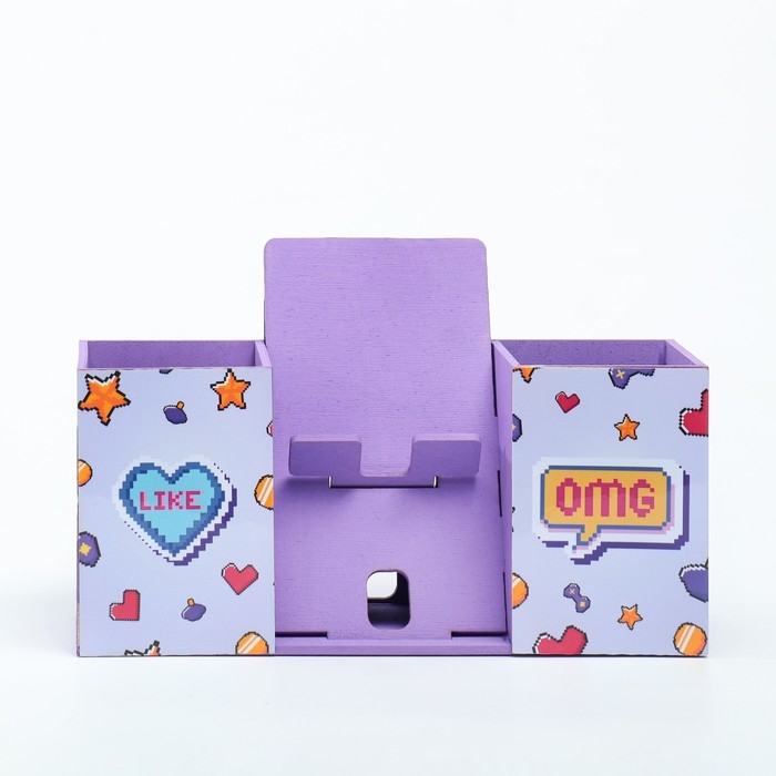 Органайзер для канцелярии с подставкой под телефон "LIKE" 23х7х14 см