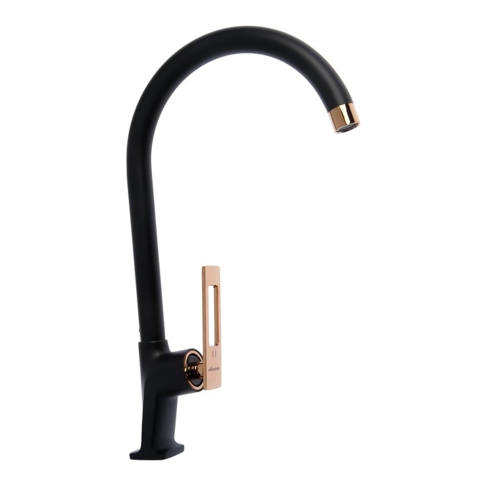 Смеситель для кухни Accoona A45127FW, однорычажный, длина излива 202 мм, черный Смеситель для кухни Accoona A45127FW, однорычажный, длина излива 202 мм, черный