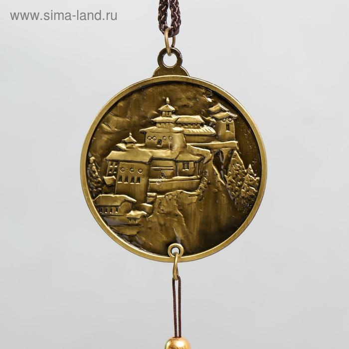 Музыка ветра металл Музыка ветра металл "Будда на монете" 3 колокольчика 45 см