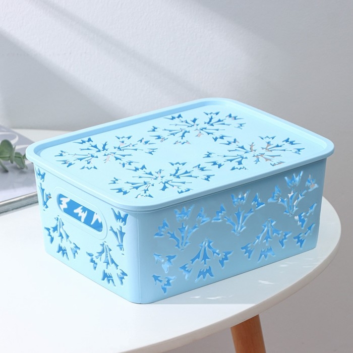 Контейнер для хранения с крышкой «Колокольчики», пластик, 25,5×20×11 см, цвет МИКС Контейнер для хранения с крышкой «Колокольчики», пластик, 25,5×20×11 см, цвет МИКС