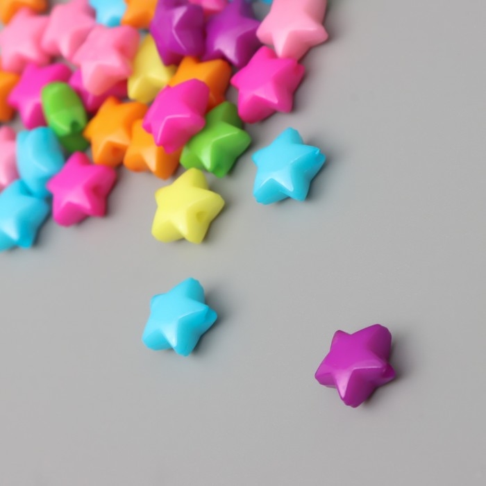 Бусины для творчества пластик Бусины для творчества пластик "Звёздочки" цветные набор 100 шт 1,1х1,1 см