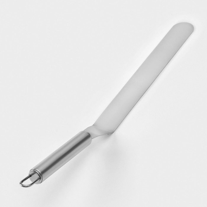 Кондитерская лопатка - палетка изогнутая Доляна, 36,5×3 см, рабочая часть 24,5 см, цвет серебристый