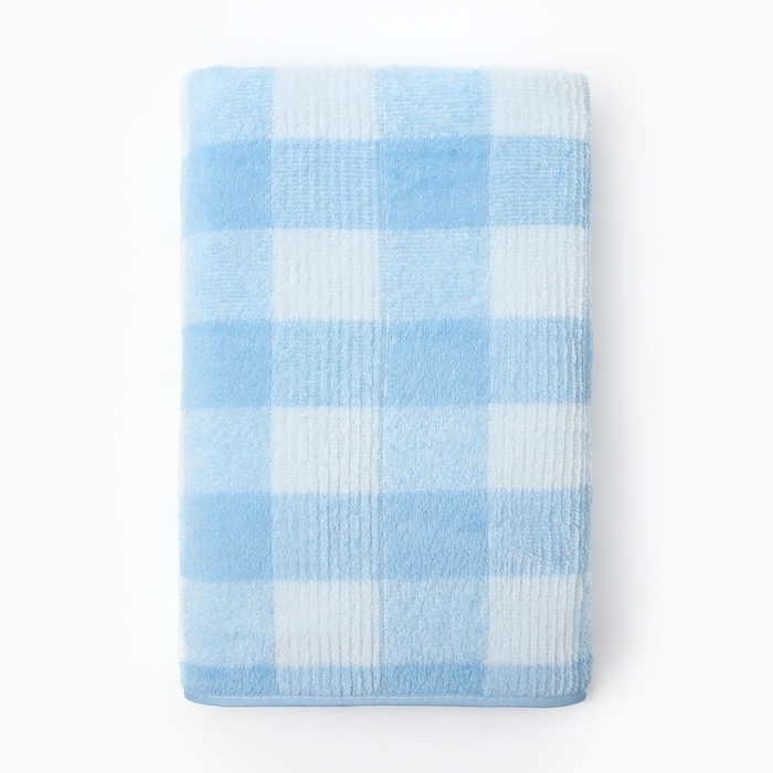 Полотенце банное Этель Полотенце банное Этель "Клетка", цв. синий, 70х140 см, 100% п/э, 240 г/м2