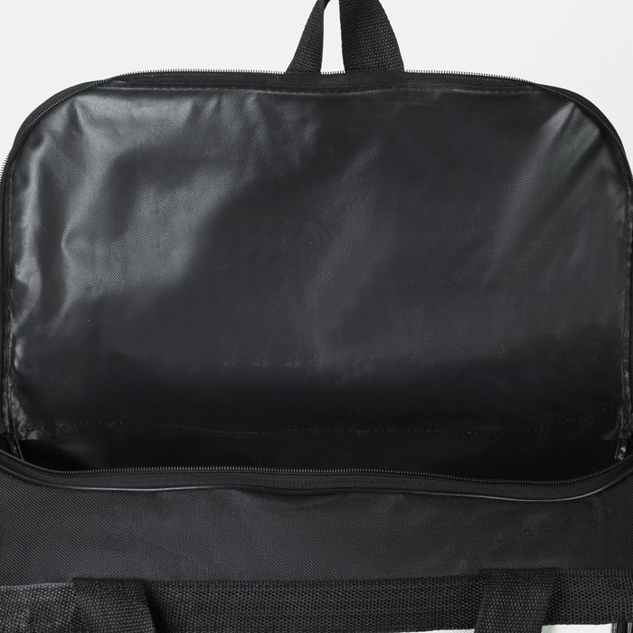 Сумка дорожная, 3 отдела на молниях, наружный карман, длинный ремень, цвет чёрный Сумка дорожная, 3 отдела на молниях, наружный карман, длинный ремень, цвет чёрный