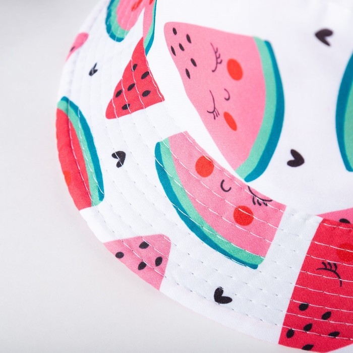 Панама детская MINAKU Панама детская MINAKU "Арбуз" цвет белый/розовый, р-р 52