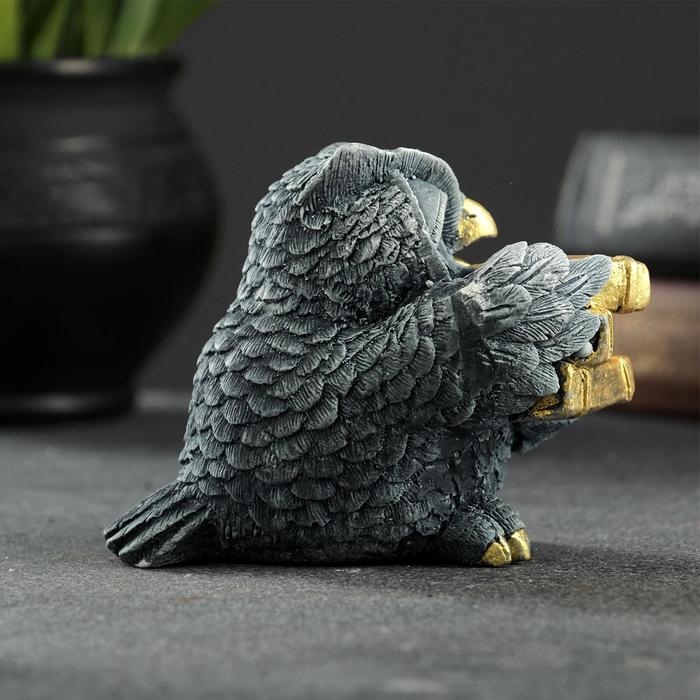 Фигура Фигура "Сова с книгами" серо-голубой 10х6х6см