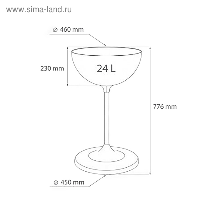 Дисплей UNIBOWL 24 л, 46×46×77,6 см