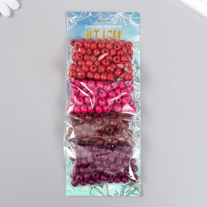 Набор бусины для творчества дерево Набор бусины для творчества дерево "Вино" d-0,8 см, 4 цвета х 15 гр