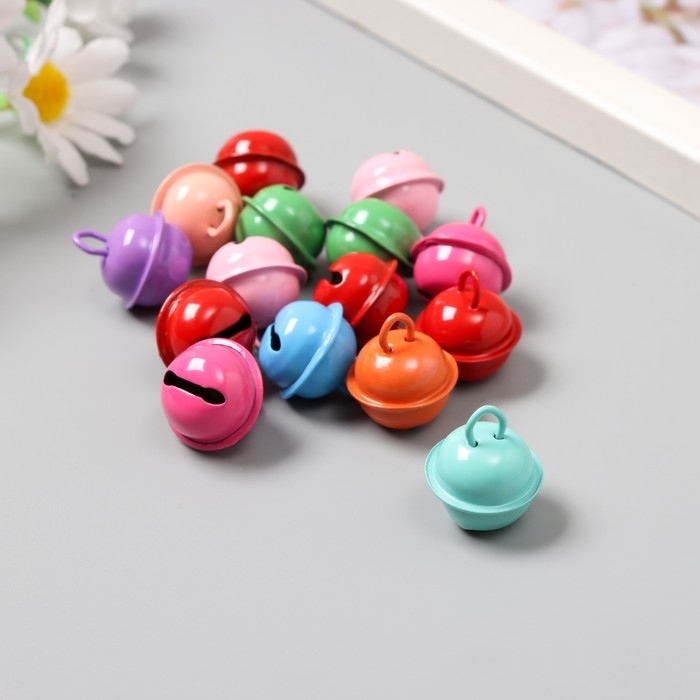 Набор декора для творчества металл Набор декора для творчества металл "Бубенцы" цветные набор 15 шт 2х1,7х1 см