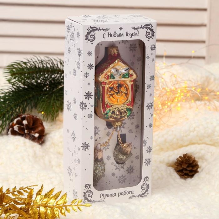Ёлочное украшение Ёлочное украшение "Часы с шишками" 22 см