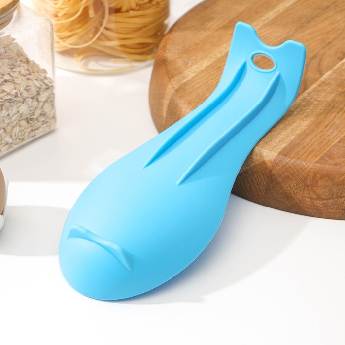 Подставка под ложку Доляна «Горох», 24,5×9,5 см, цвет синий Подставка под ложку Доляна «Горох», 24,5×9,5 см, цвет синий