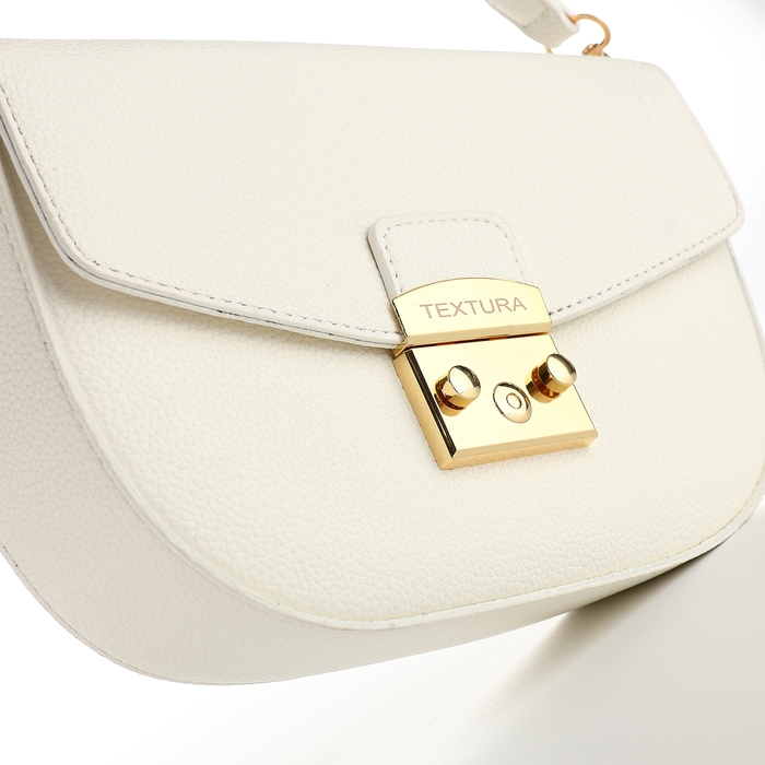 Сумка женская на клапане, TEXTURA, маленький размер, цвет белый Сумка женская на клапане, TEXTURA, маленький размер, цвет белый