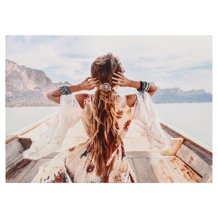 Картина-холст на подрамнике Картина-холст на подрамнике "В лодке" 50х70 см