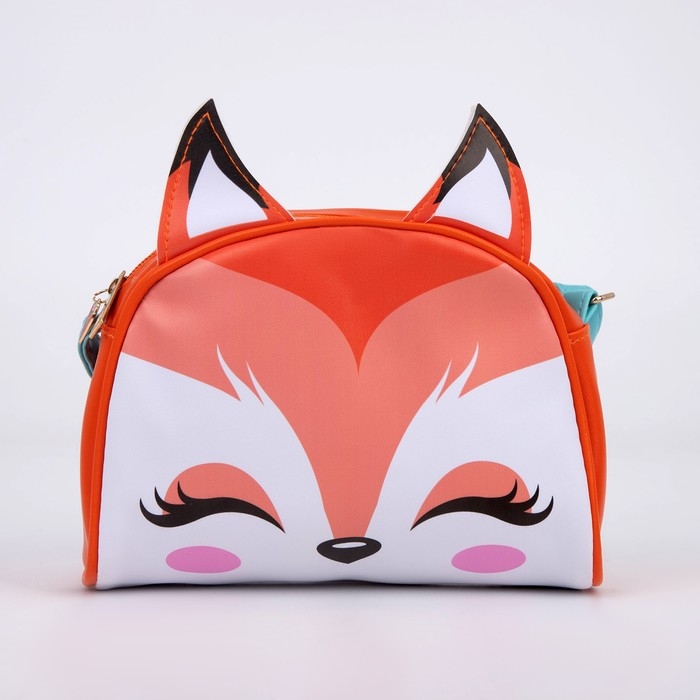 Сумка детская для девочки Сумка детская для девочки "Лисенок", искусственная кожа, с брелком, 18х15х2 см